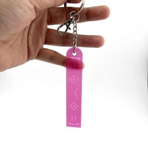 Kaomoji Keychain - Porter Robinson Worlds - Face Emoji - Hand Made - Pink - Picture 2 of 4